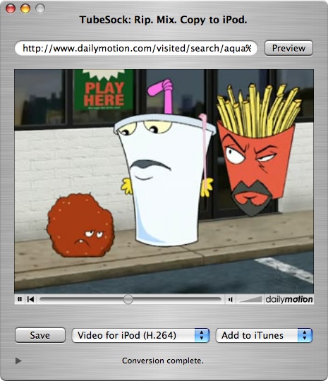 TubeSock supports DailyMotion